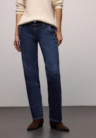 Street One Straight-Jeans STREET ONE, Damen, Gr. 32, L&auml;nge 30, schwarz indigo authentic washed, Denim/Jeans, Obermaterial: 72% Baumwolle, 25% Polyester, 3% Elast