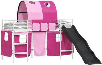 vidaXL KidsLoft Bed Frame White and Pink 75 x 190 cm Metal vidaXL
