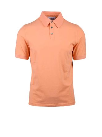 Alpha Studio Peach Cotton Stretch Polo