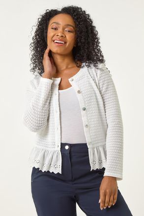 Roman Broderie Hem Stretch Top