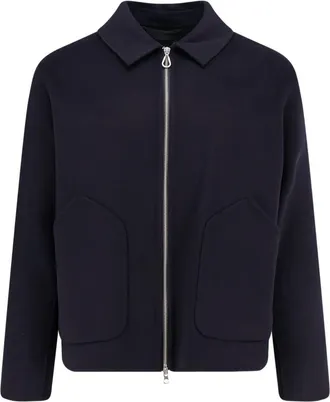 Palt&ograve; Cropped Black Zip-Up Jacket With Structured Collar And Rounded Pockets