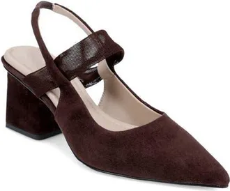 Pelle Moda Imelde Slingback Pointed Toe Mary Jane Pump in Chocolate at Nordstrom, Size 7.5