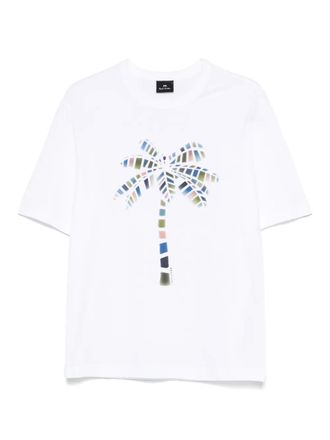 Paul Smith Palm Tree-print T-shirt - men - Organic Cotton - S - White