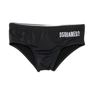 Dsquared2 Badmode, Heren, Zwart, S, Logo-Print Zwemshorts