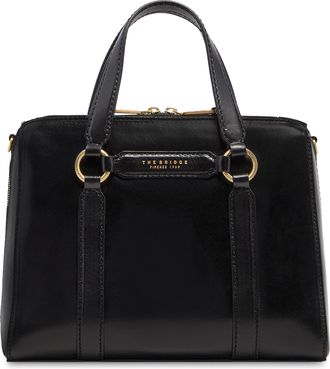 The Bridge Black Handbag W/Shoulder Glossy Leather Handbag