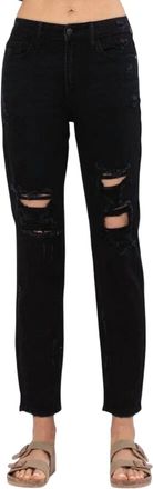 Judy Blue High-Waist Destroyed Boyfriend Jeans In Black