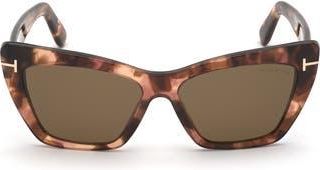 Tom Ford Wyatt 56mm Gradient Cat Eye Sunglasses in Coloured Havana /Roviex at Nordstrom Rack