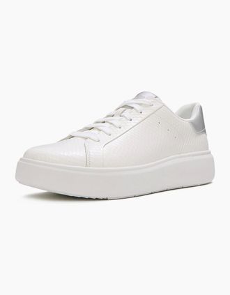 FitFlop Womens Fitflop RTG Lace Up Leather Womens Urban White/Silver Trainers - Size: 4