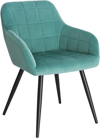 Woltu Woltu - 1 X Sillas De Comedor Nordicas Estilo Vintage Juego De 1 Silla De Cocina Silla Tapizada Con Reposabrazos Tapizadas En Terciopelo Estructura De