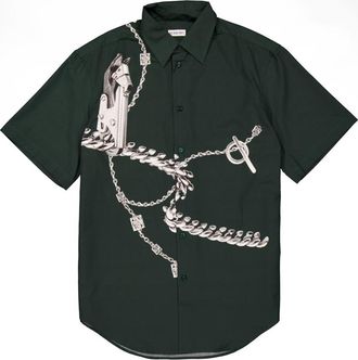 Burberry Knight Hardware Cotton Shirt, Size XX-Large