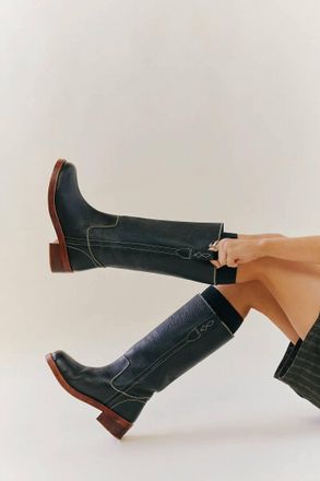 Free People Womens Blaze Leather Boots In Blue