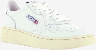 Autry Niedrige Schn&uuml;rsneakers aus Leder in Weiss 1980s Dallas