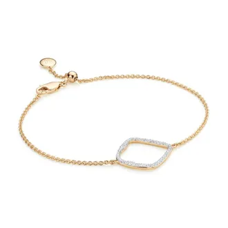 Monica Vinader Gold Riva Large Hoop Bracelet Diamond