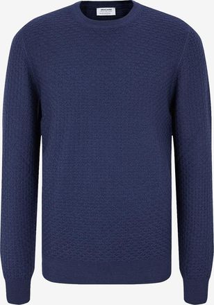 Gran Sasso Leichter Schurwollpullover im Korbflecht-Strick Vintage