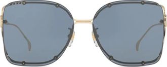 Gucci square-frame sunglasses - women - Metal - 60 - Gold