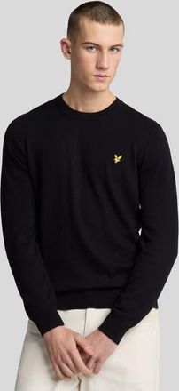 Lyle & Scott Cotton Merino Crew Neck Sweater in Jet Black at Nordstrom, Size Xx-Large