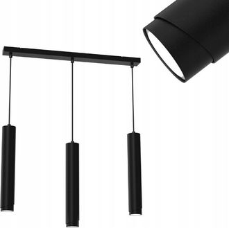 OEM L&aacute;mpara Colgante Regleta Tubo 3x Gu10 Negro Mate Bisel