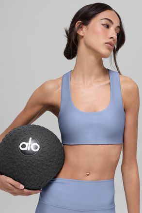 Alo | Airlift Advantage Racerback Bra in Winter Frost Blue, Size: Medium
