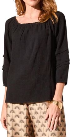 Tribal On-Off Shoulder Blouse In Black