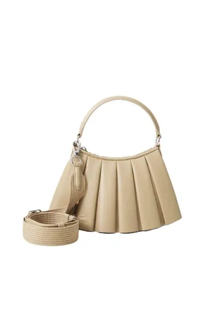 Lacoste Beige Lenglen Leather Shoulder Bag