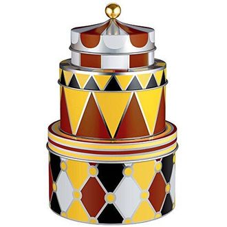 Alessi Circus Mw31s3 - Conjunto De Caja De Almacenamiento De Dise&ntilde;o Apilable En Hojalata