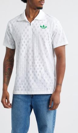 adidas Pro Quarter Zip Polo in White at Nordstrom, Size Xx-Large