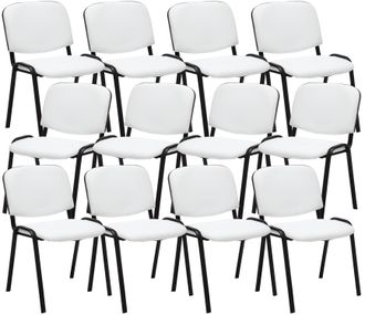 Clp Clp - Pack De 12 Sillas Confidente Ken En Simil Cuero Blanco