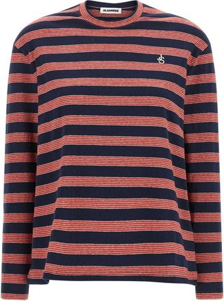 Jil Sander Multicolor Stripes Logo T-Shirt