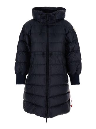 Afterlabel Eriz Black Long Down Jacket With Logo Patch On The Sleeve In Nylon Woman