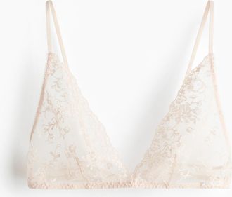 H&M Bestickter Soft-BH - Beige