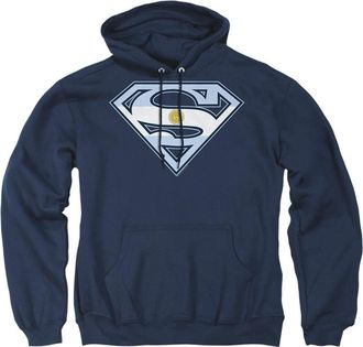 Gildan Superman Argentinian Shield Adult Pull Over Hoodie / Hooded Sweatshirt