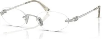 Miu Miu 51mm Oval optical glasses in Silver at Nordstrom