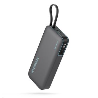 OEM Bater&iacute;a Externa De 20000 Mah Con Puertos Usb-a Y Usb-c, Cable Usb-c Integrado Y 55 W (gris)