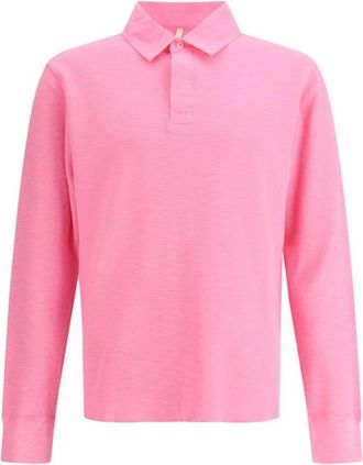 Sunflower Tops, Heren, Roze, XL, Katoen, Wafel Rugby Polo Shirt