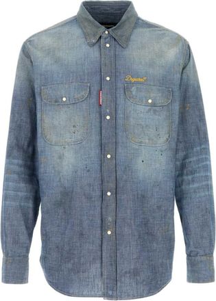Dsquared2 Blue Relaxed Denim Shirt