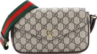 Gucci Ophidia Envelope Flap GG Coated Canvas Mini shoulder bag - Marrone