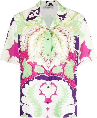 Valentino Garavani Embellished Floral-Print Shirt