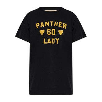 Valentino Garavani Panther 60 Lady Printed T-shirt - female - Valentino Garavani - T-Shirts - Black - L - Tops