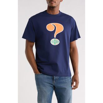 Pleasures x Oasis Question Mark Graphic T-Shirt in Navy at Nordstrom, Size Xx-Large