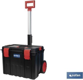 cofan Cassetta portautensili per carichi pesanti con manico telescopico e ruote 530 x 355 x 390 mm