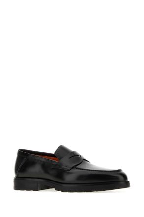 Santoni Leather Loafer - Black