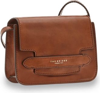 The Bridge Bruine leren handtas Lucrezia - Dames - Schoudertassen - Bruin - ONE Size - Leer - Tassen