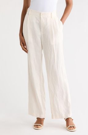 James Perse Pleated Front Linen Pants in Alabaster at Nordstrom Rack, Size 3 (Fits Like 8-10 Us)