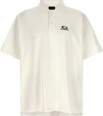 Balenciaga White Cotton Polo Mens Shirt