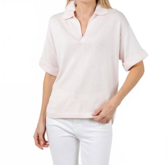 Repeat Split Neck Polo In Gloss
