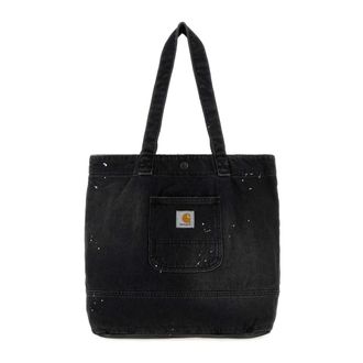 Carhartt Work in Progress Carhartt Wip, Tote Bags, male, Black, Size: ONE SIZE Denim Tote