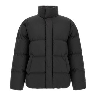 Saint Laurent Gewatteerd Donsjack - Heren - Gewatteerde jassen - Zwart - M - Leer - Jassen