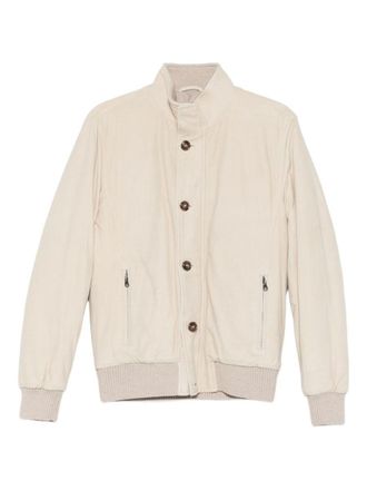 Barba Cream-Colored Jacket With Pockets