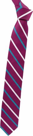Robert Talbott Mens Multi-Textured Stripe Woven Silk Tie In Raspberry, Aqua, And Silver-White