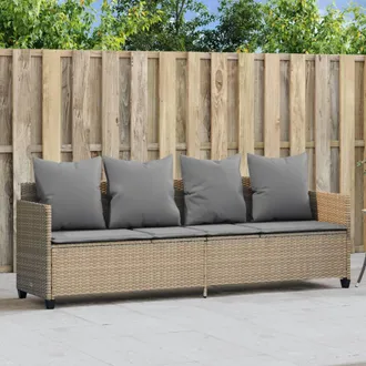 vidaXL Vidaxl - Tumbona Con Cojines Rat&aacute;n Sint&eacute;tico Beige